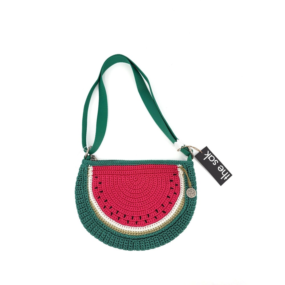 NEW The Sak Ryder Mini Crossbody Bag Watermelon Crochet Pink Green 109746 Purse